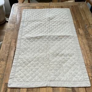 Unbranded White Linen Quilted Single Pillow Sham 38" x 23"